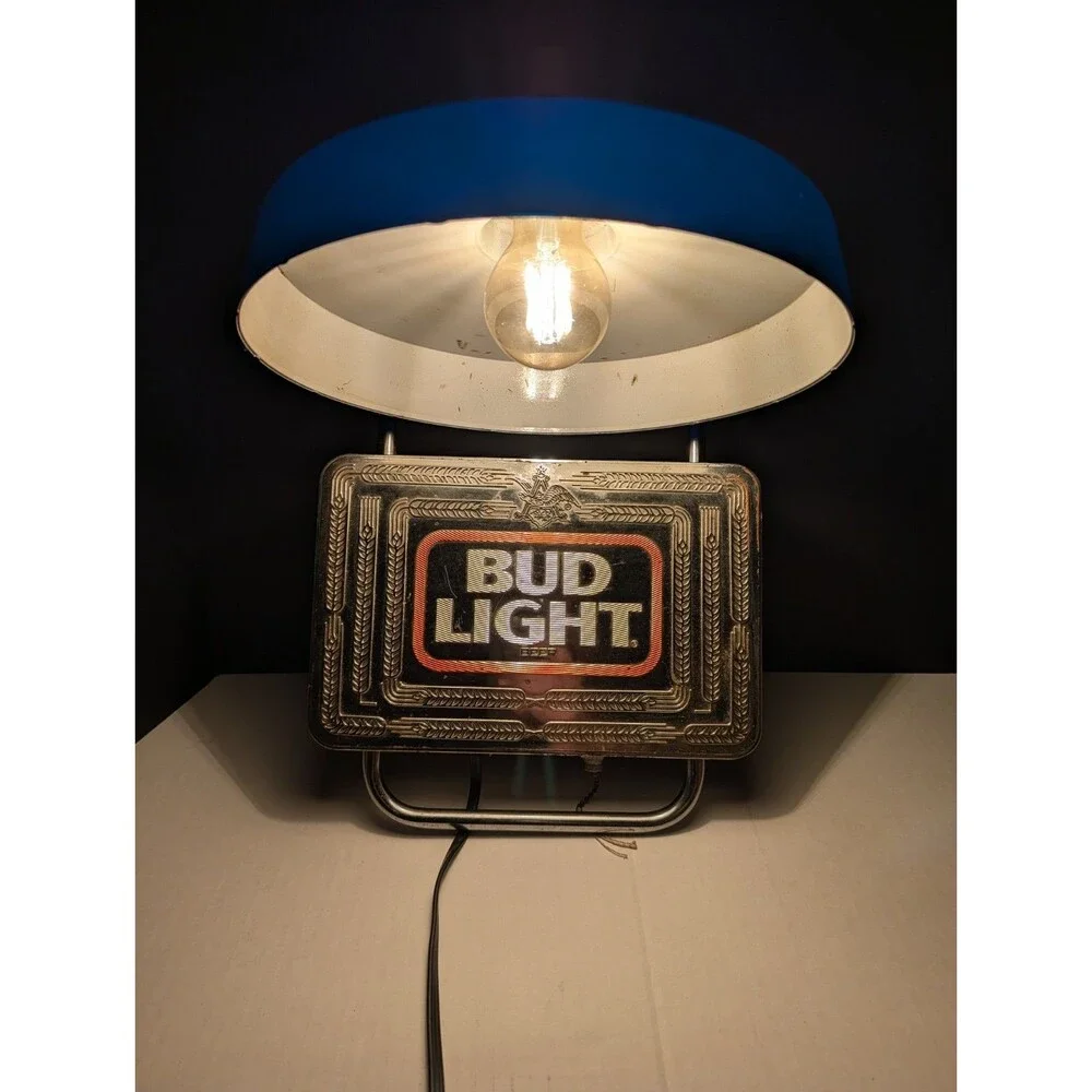 Vintage Bud Light Register Wall Sign with Lamp Mancave-Budweiser Anheuser Busch